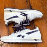 Reebok Classic Leather White Dark Purple Sneakers Size 8 Photo 2