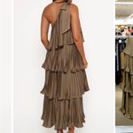 Petal and Pup  Mia One-Shoulder Tiered Plissé Midi Dress Size XS Photo 1