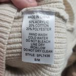 Sweet Generis Sweater Womens Size S/M Cream Ribbed Mock Neck Faux Fur Trim Cozy Brown Photo 7