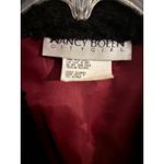 Nancy Bolen City Girl Red Tweed Fur Collar Studded Zip Vest Women's XL Size undefined Photo 3