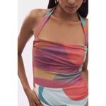 Anthropologie NEW By Square-Neck Halter Midi Dress Medium Petite Photo 2