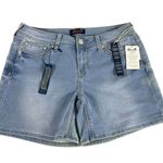 7 For All Mankind Seven  Powell Blue Knit Denim Shorts Sz 8 NWT Photo 0