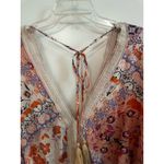 En Crème Women's Floral Romper with Tassels Size S Multicolor White Photo 3