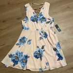 Lulus NWT Lulu’s Garden Walk Blush Pink Blue Floral Lace-up Sleeveless Skater Dress Photo 10