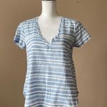 Cloth & Stone | Blue Striped V-Neck Top Sz XS Photo 0