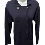 VTG Field Manor 100% Merino Wool Double Breasted Navy Sweater Jacket Blazer Sz 8 Photo 0