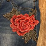 Boom Boom Jeans Embellished Embroidered Distressed Denim Skinnies Jeans Photo 3