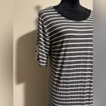 Exist EUC  Gray and White Striped Maxi Dress size large Photo 1