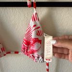 SIGAL Anthropologie Cayena Reversible Swim Bikini Top Size M Floral Pink Red Size M Photo 3