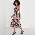 Lulus Wowing Wonder Black Floral Jacquard Smocked Tie-Strap Tiered Midi Dress Photo 2