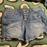 Torrid Blue Distressed Cut Off Button Fly Jean Shorts 16 Beach Casual Vacation Photo 0