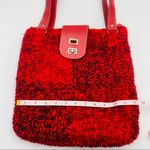 Vintage Red Sweater Bucket Style Shoulder Bag Photo 6