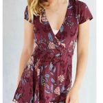 Kimchi Blue Urban Outfitters X Anita Wine Floral Ruffle Plunge V-Neck Skorts Rom Photo 11