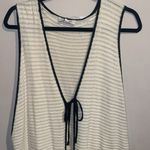 NEW Calligraphie White Sleeveless Knit Duster/Cardigan with Black Trim Size XL Photo 2