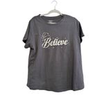 Mighty fine Believe Graphic T-Shirt Christmas Theme Gray‎  XL NEW Photo 1