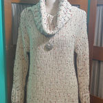 Jessica Simpson  Cream Speckled oversized Turtleneck Sweater Photo 0
