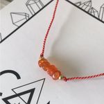 CAM Carnelian Stone Single Strand Necklace, New In Box Orange Photo 2