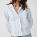 We The Free Free People  Kelia Stripe Trapeze Striped Button Up Shirt Photo 0