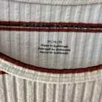 American Eagle Lettuce Trim Hem Cropped Ribbed Striped Tee Photo 5