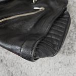 Alexander McQueen READ Leather Skull Padlock Zip Around Biker Bag Black Photo 4