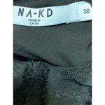 NA-KD Women's Black Fuzzy Textured Short Sleeve Mini Blouson Pencil Dress Sz 36 Photo 3