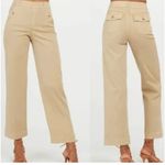 Spanx  Women’s Stretch Twill Cropped Wide Leg Pant  Khaki Size Medium‎ Photo 1