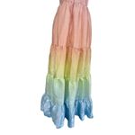 Yumi Kim Sullivan Tiered Maxi Dress Rainbow Ombré Dreamy Shiny Satin Sz M NEW Photo 9