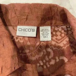 Chico's Sheer Floral Copper Brown Long Sleeve Button Up Blouse Chicos2 WomenLarge Photo 2