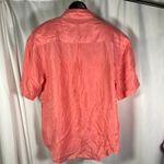 Paul Harris Silk Shirt Women's M Coral Button‎ Up Short Sleeve Pockets Pink Size M Photo 7