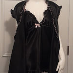 Seductive Wear Cinema Etoile Satin Two Piece Kimono/Chemise Set SIZE M Black Size M Photo 0