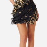 Elliatt  Tulisa Black Floral Ruffle One Shoulder Dress Photo 0