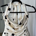 Retro Polka Dot Bubble Midi Dress Convertible Straps in Cream Black Size S White Photo 5