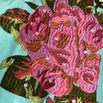 ASOS Embroidered Floral Beaded Shift Dress Light Blue US 8 Photo 5