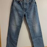 RE/DONE 70s Stove Pipe High Rise Jeans in Medium Vain Wash Size 24 Photo 0