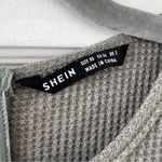 SheIn ⭐️ khaki green Crewneck long sleeve waffle knit knee length dress xsmall Photo 2