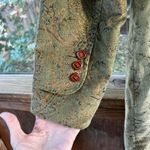 EXPRESS Women's Vintage Y2K Green Paisley Corduroy Coat Size 8- RARE! Photo 5