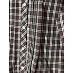 Foxcroft Shirt Women 8 Brown White Plaid Pintuck Pleat Collared Button Down Top Photo 6