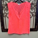 American Eagle  Outfitters orange sleeveless vneck sheer top Photo 0