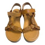 Schutz Jennie Cognac Braided Platform Sandals Tan Size 8 Women’s Summer Shoes Photo 1