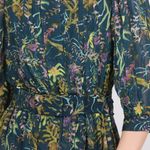 Diane Von Furstenberg  Pialla Silk Teal Green Printed Pleated Mini Dress Size 6 Photo 4