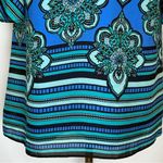 Kaari Blue Paisley Dress Bell Sleeves Blue And Green V-Neck Women’s Size Small Photo 10
