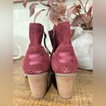 Toms Majorca Peep Toe Booties in red suede. Size 8 new with tags Photo 3