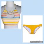 Hot Water  Pastel Stipe Bikini Swim Top SP Shade & Shore Yellow Bottom S Photo 1