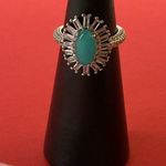 Bomb Party RBP4150 “Sparkling Gaze” Genuine Amazonite on Rhodium Size 6 Ring NWT Photo 4