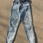 Vintage 80s Pure Jeanswear Zipper Ankle Bow Acid Wash High Rise Taper Jeans Blue Size 24 Photo 2