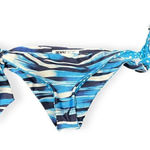 Beach Riot  reversible Blue & white striped polka dot bikini bottom, Medium, NWOT Photo 0