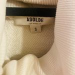 AGOLDE Balloon Sleeve Ribbed Turtleneck Sweatshirt Size S Off White 100% Cotton Photo 2