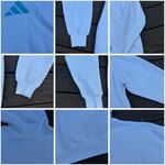 Adidas Vintage Y2K White  Originals Hoodie Sweatshirt w/ Light Blue Logo Photo 6
