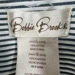 Bobbie & Brooks Bobbie Brooks striped tea party embroidered beaded button top L casual whimsical Photo 5