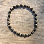 Handmade Natural Gemstone Golden Obsidian 4mm Dainty Beaded Bracelet Photo 2